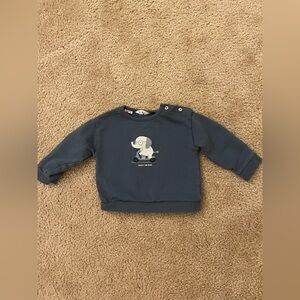 Mango Blue Baby Sweatshirt with Animal Print